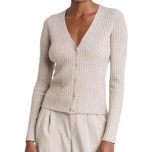 NWT Metallic Threaded Ribbed Cardigan